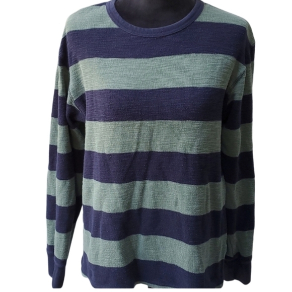 Merona Sweater Womens Size S Petite green block green blue 100% cotton - Picture 1 of 8